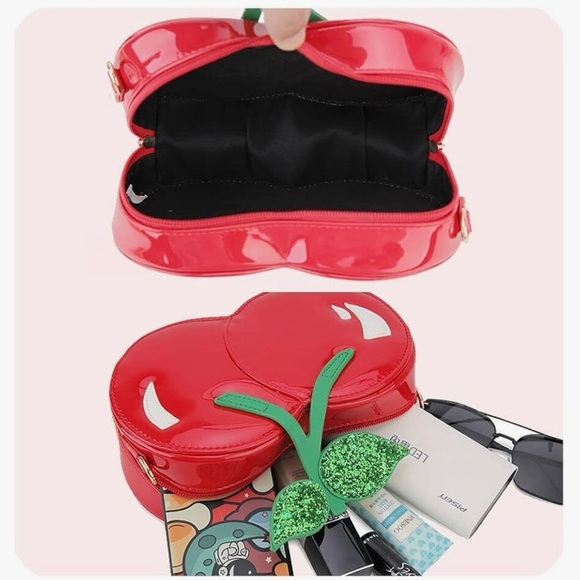 Vibrant Red Cherry Crossbody Bag - Picture 9 of 9